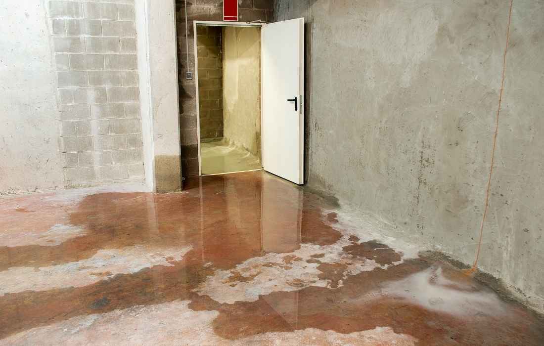 A flood damaged home
