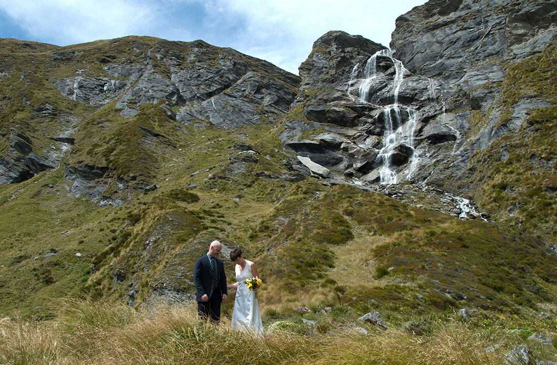 Wanaka Hidden Waterfall Wedding, New Zealand