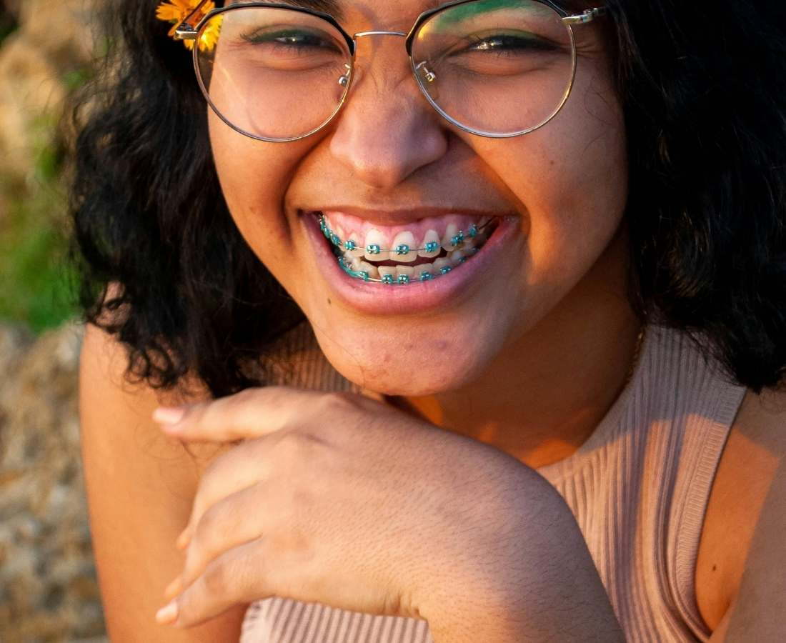Woman with braces